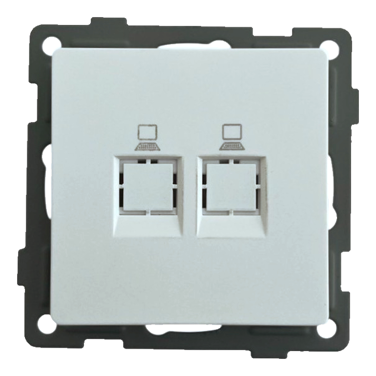 Розетка RJ45 () 2-я белая Софт-тач